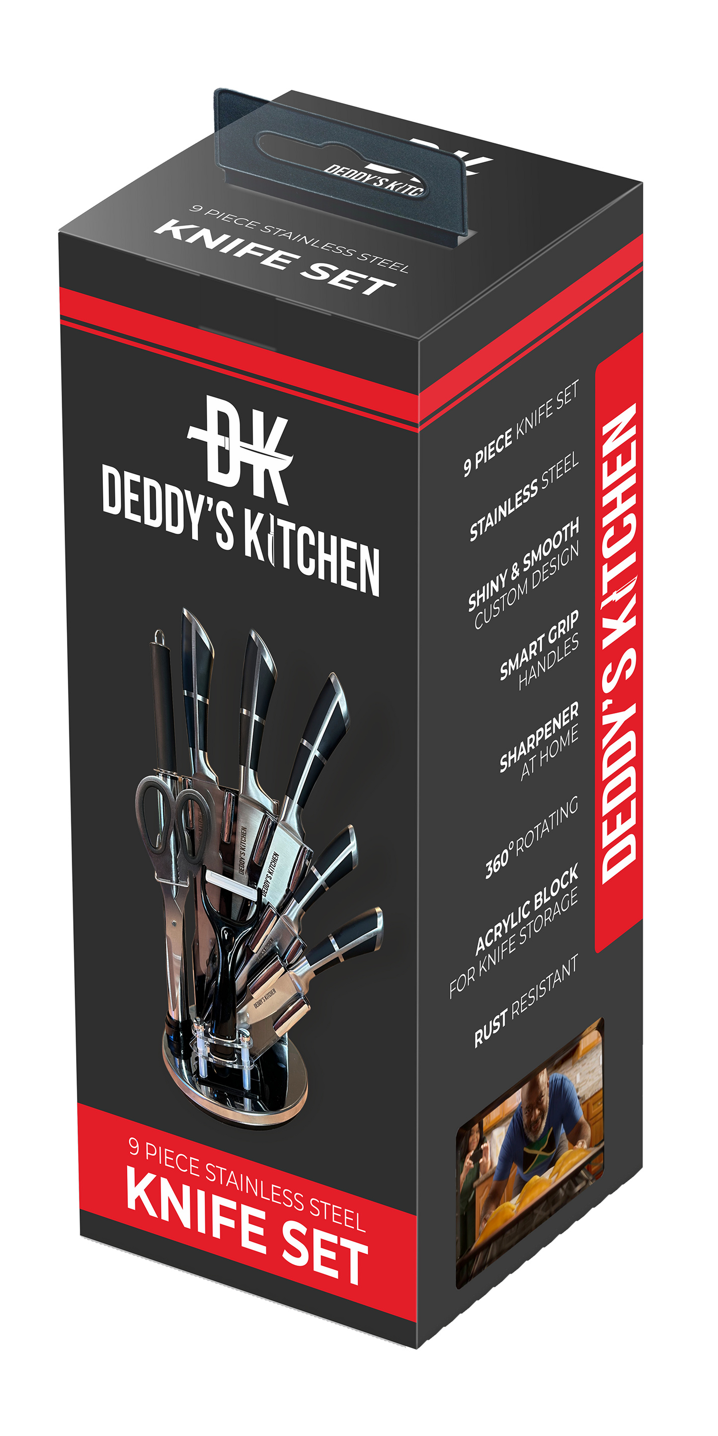 9-Piece Stainless Steel Chef's Knife Set