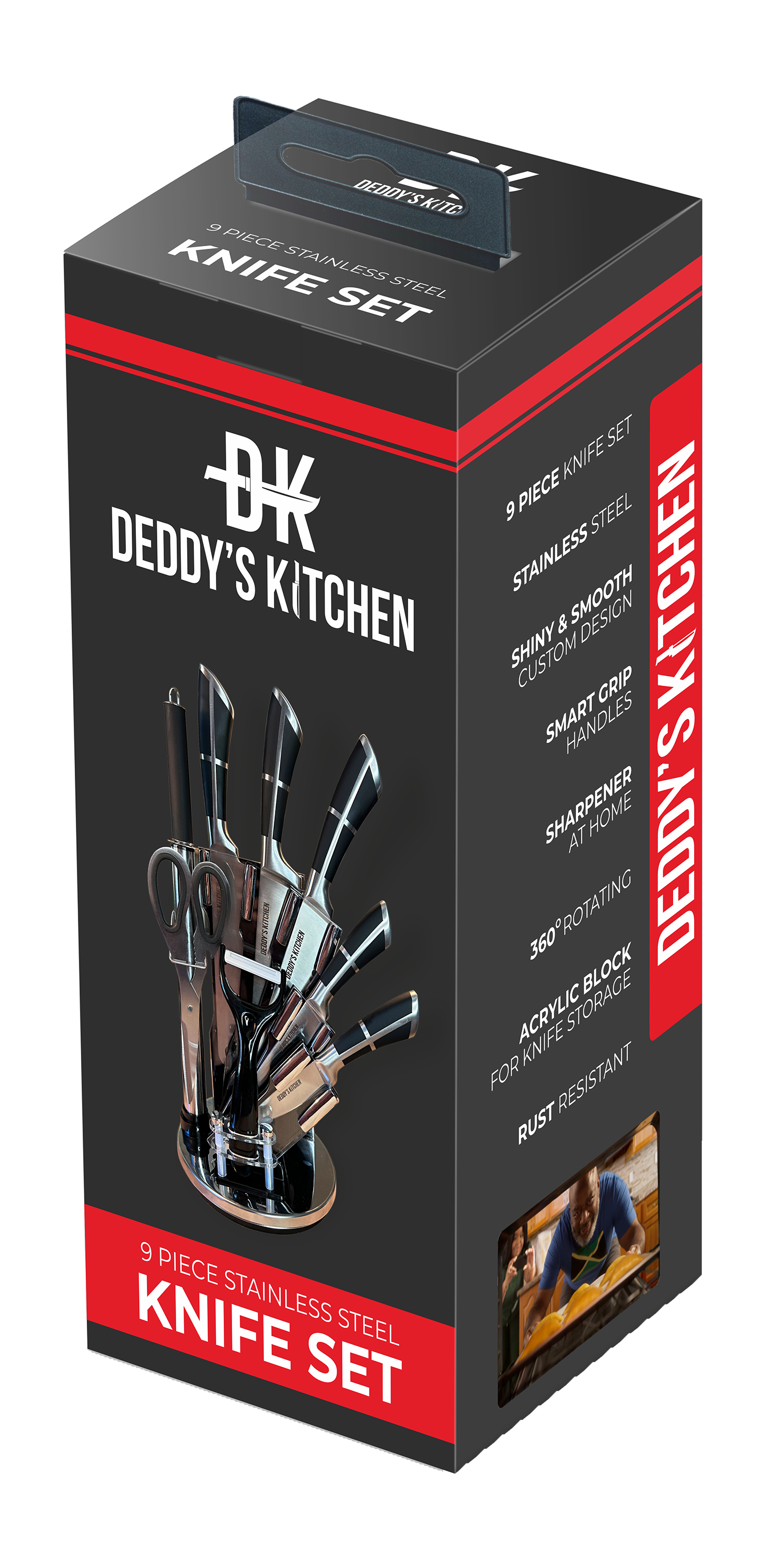 Dedfish Co. Kitchen Knife Set - Laser Etched Stainless Steel