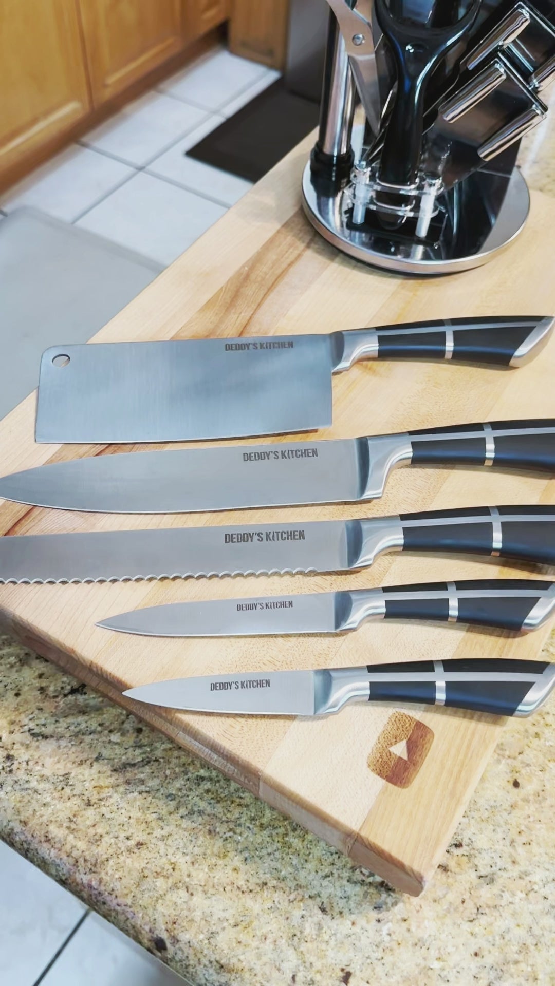 9-Piece Stainless Steel Chef's Knife Set – Deddy's Kitchen 9-Piece Stainless Steel Chef's Knife Set – Deddy's Kitchen